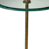 22" Black And Clear Glass Round End Table - Homeroots