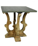 24" Natural Brown And Gray Metal And Solid Wood Square End Table - Homeroots - Flyclothing LLC