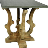 24" Natural Brown And Gray Metal And Solid Wood Square End Table - Homeroots - Flyclothing LLC