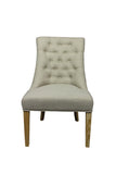 28" Taupe And Natural Upholstered Tufted Side Chair - Homeroots