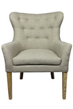 28" Taupe 100% Polyester And Natural Tufted Arm Chair - Homeroots
