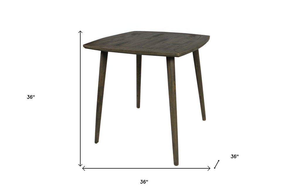 36" Brown Square Solid Wood Dining Table - Homeroots