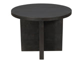 48" Deep Taupe Rounded Solid Wood Pedestal Base Dining Table - Homeroots