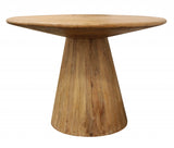 42" Natural Solid Wood Pedestal Base Round Top Dining Table - Homeroots - Flyclothing LLC