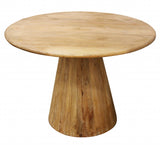 42" Natural Solid Wood Pedestal Base Round Top Dining Table - Homeroots - Flyclothing LLC
