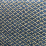 18" Blue and Beige Wool Cube Trellis Pouf Ottoman - Homeroots