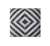 18" Dark Gray and Ivory Hair on Hide Cube Geometric Pouf Ottoman - Homeroots