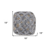 18" Natural and Gray Wool Cotton Blend Cube Geometric Pouf Ottoman - Homeroots