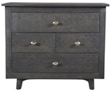30" Gray Solid Wood Four Drawer Nightstand