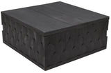 40" Dark Gray Solid Wood Square Distressed Coffee Table - Homeroots - Flyclothing LLC
