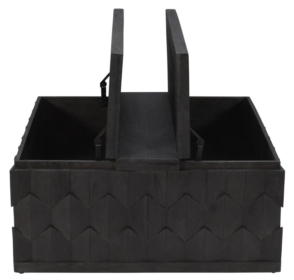 40" Dark Gray Solid Wood Square Distressed Coffee Table - Homeroots - Flyclothing LLC