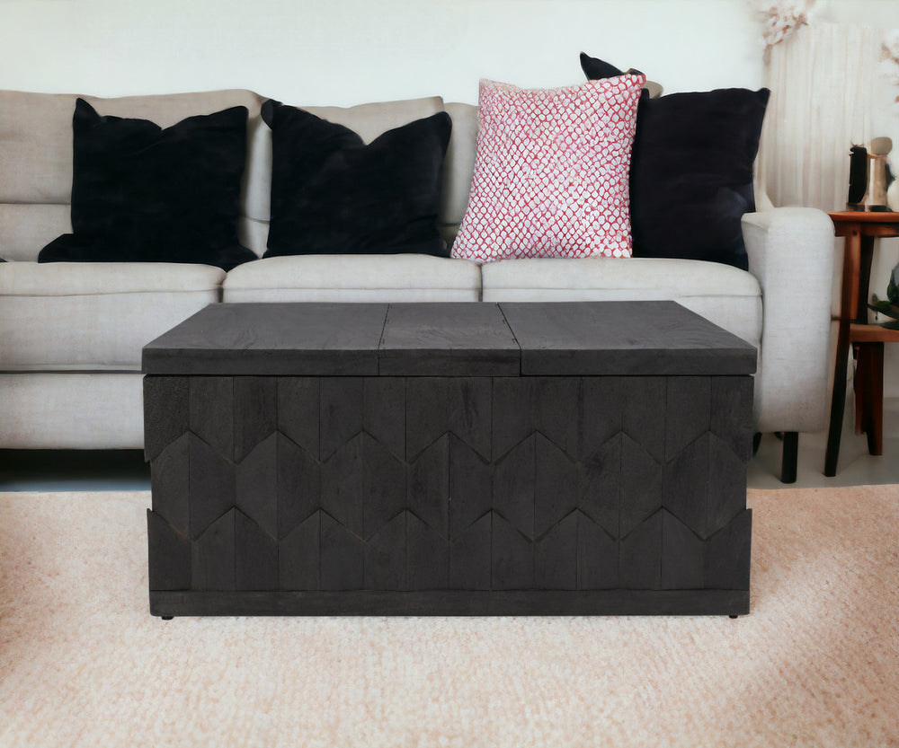 40" Dark Gray Solid Wood Square Distressed Coffee Table - Homeroots - Flyclothing LLC