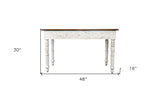 48" Natural and White Solid Wood Distressed Console Table - Homeroots - Flyclothing LLC