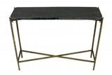 32" Black and Gold Stone Frame Console Table - Homeroots - Flyclothing LLC