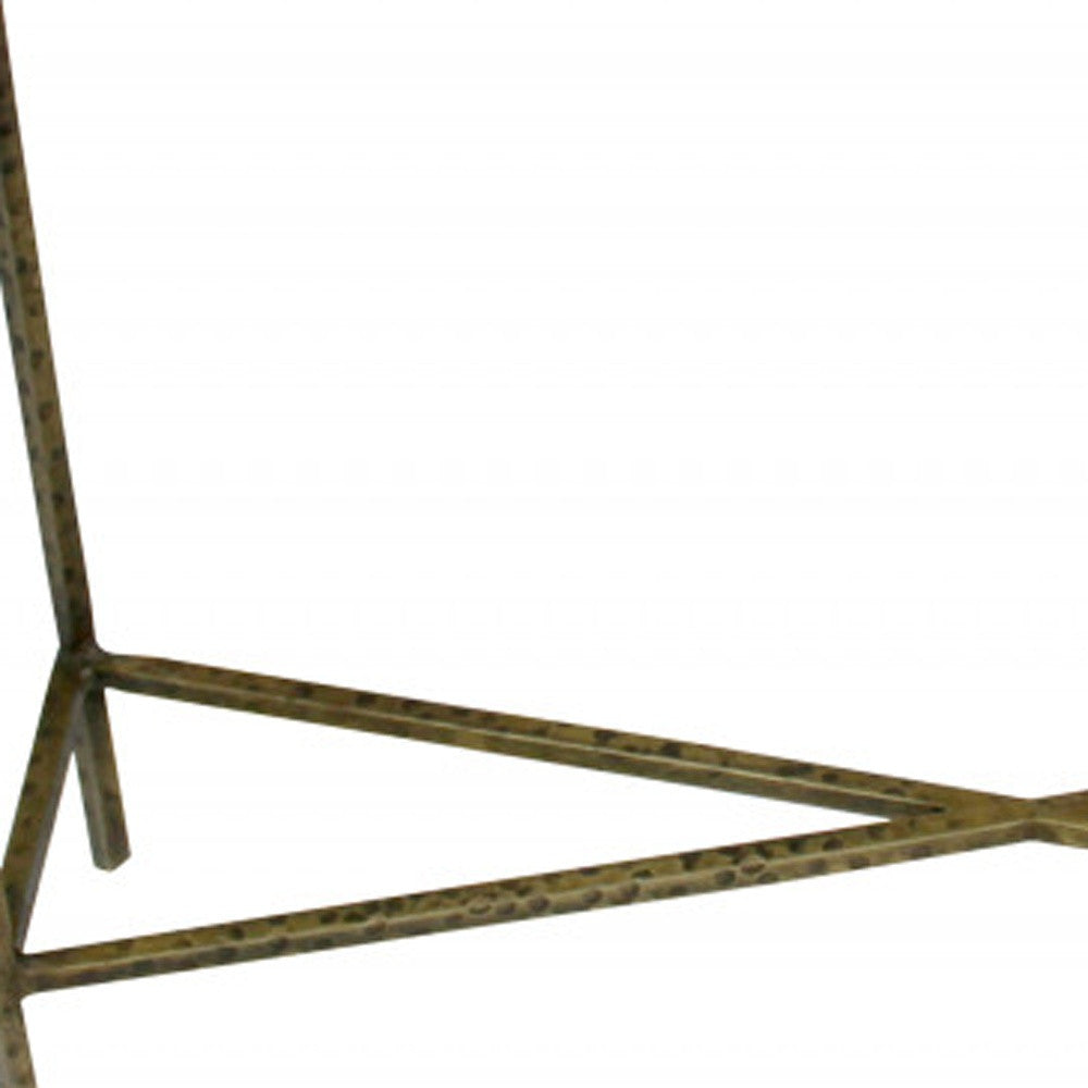 32" Black and Gold Stone Frame Console Table - Homeroots - Flyclothing LLC