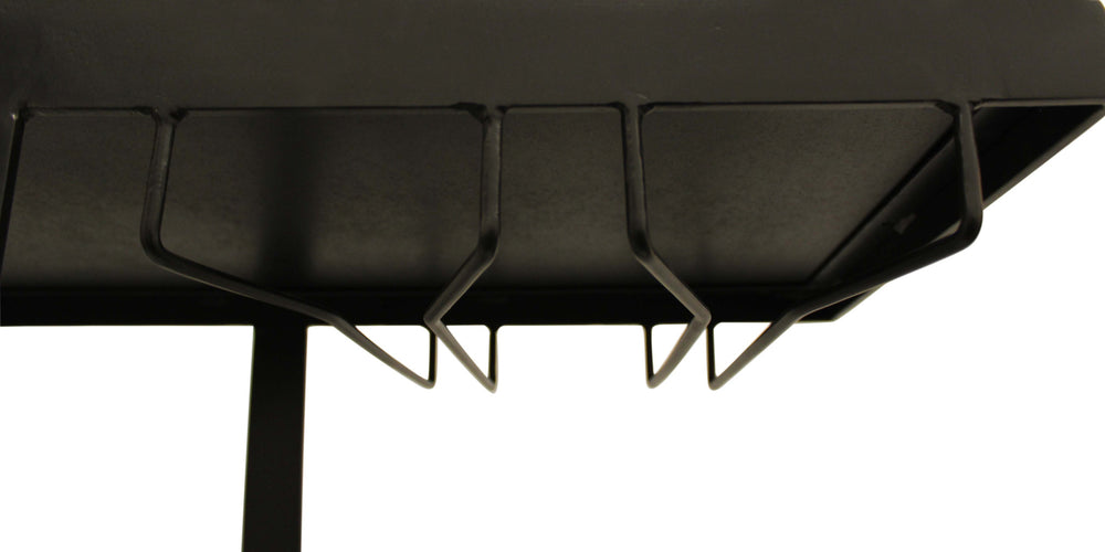 58" White and Black Glass Floor Shelf Console Table With Shelves - Homeroots - Flyclothing LLC