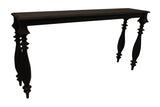 54" Black Solid Wood Distressed Console Table - Homeroots - Flyclothing LLC