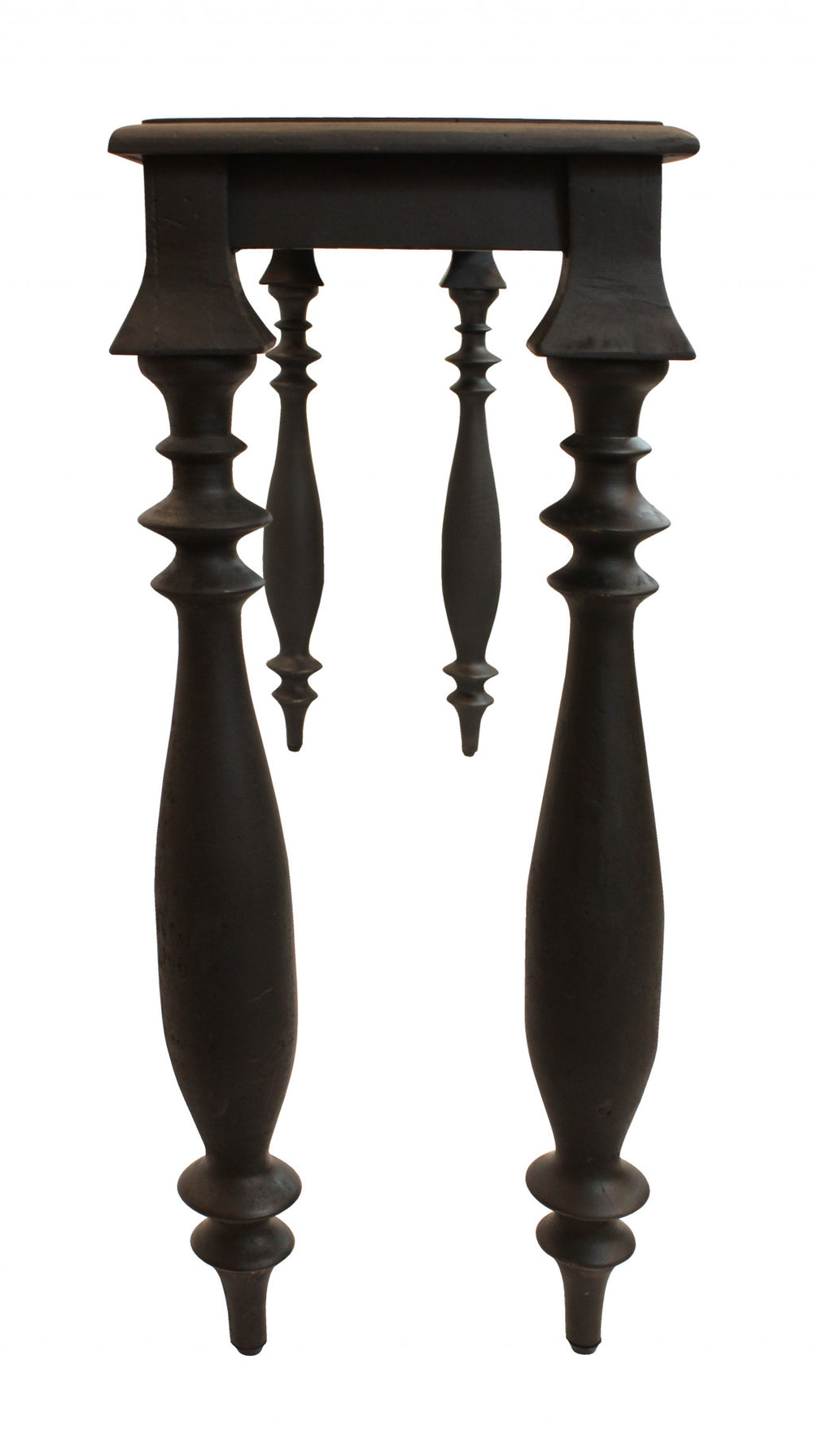 54" Black Solid Wood Distressed Console Table - Homeroots - Flyclothing LLC