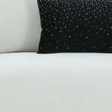 89" White Sofa And Toss Pillows With Silver Legs - Homeroots