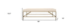 58" Ivory and Gold Upholstered Linen Bench
