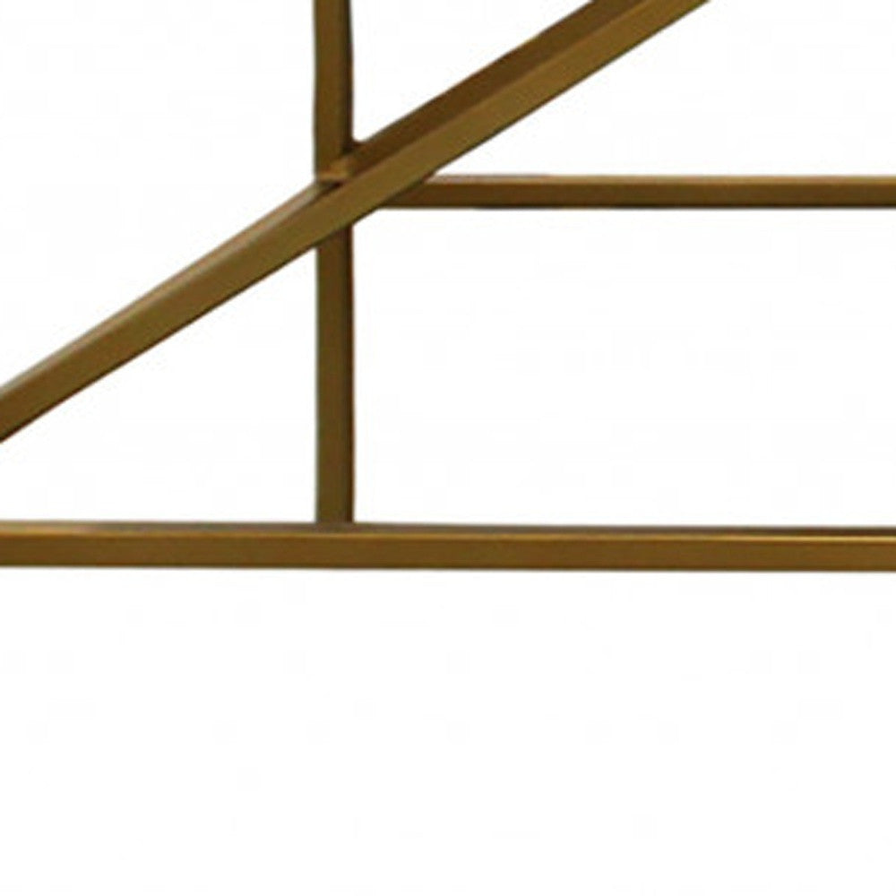 58" Ivory and Gold Upholstered Linen Bench - Homeroots