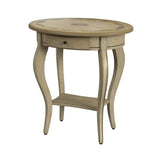 26" Beige Manufactured Wood Oval End Table With Drawer And Shelf - Homeroots - Flyclothing LLC