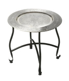 14" Black And Silver Aluminum Round End Table - Homeroots - Flyclothing LLC