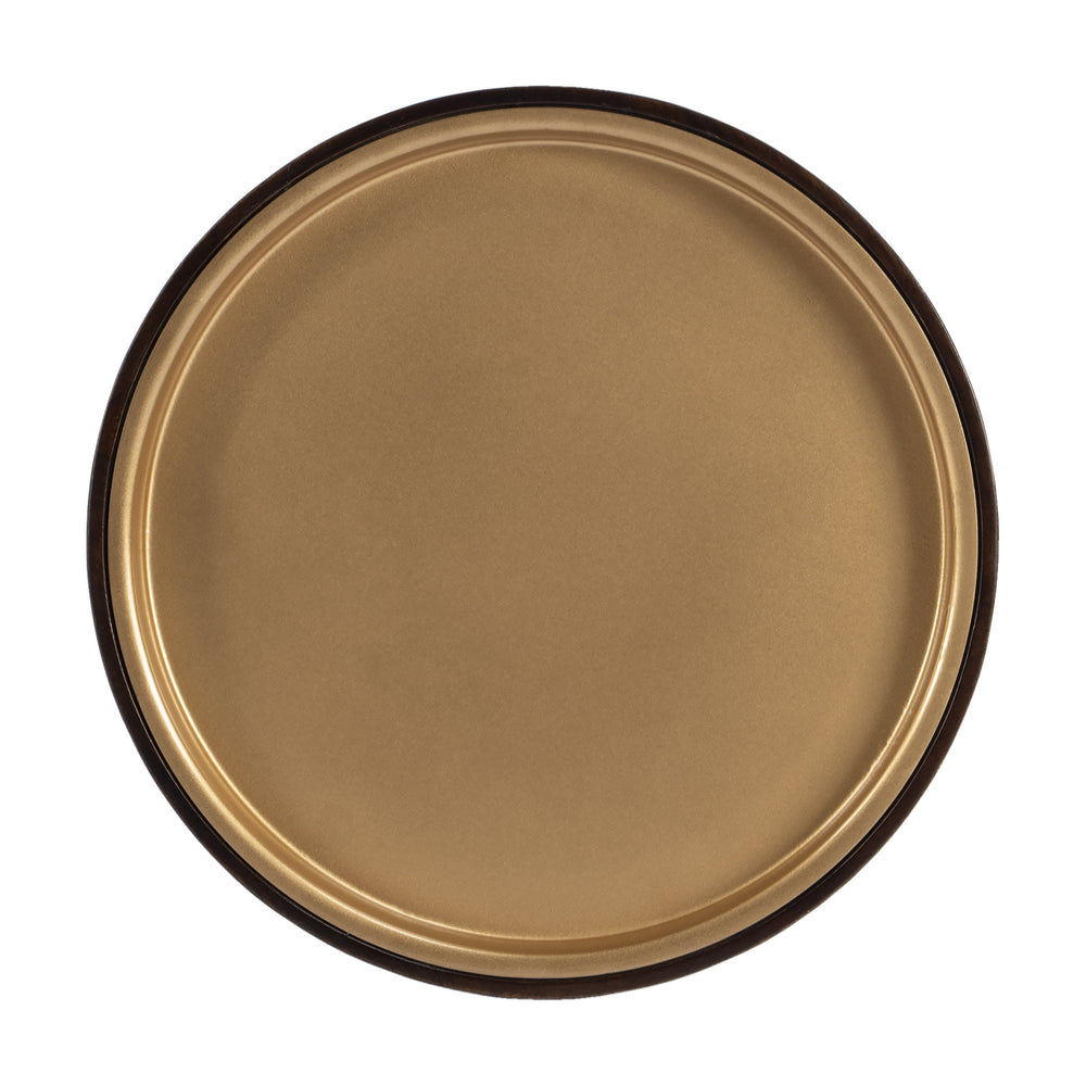 22" Black And Rosegold Solid Wood Round End Table - Homeroots - Flyclothing LLC