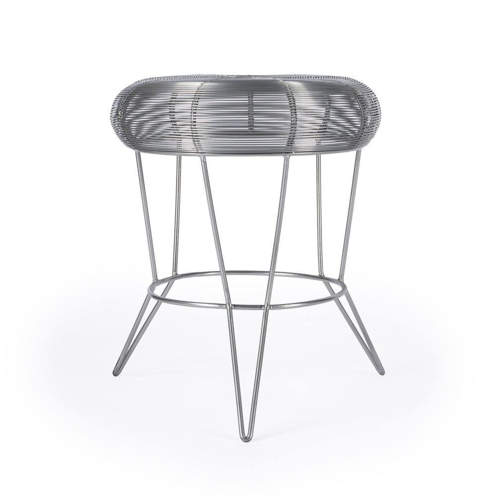 18" Silver Wire Round End Table - Homeroots - Flyclothing LLC