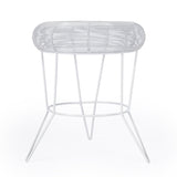 18" White Wire Round top End Table - Homeroots - Flyclothing LLC