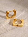 18K Gold-Plated Stainless Steel Square Earrings - Trendsi - Flyclothing LLC