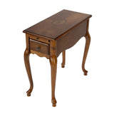 25" Brown Solid And Manufactured Wood Rectangular End Table With Drawer