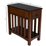 24" Dark Cherry Brown Rectangular End Table With Drawer And Shelf - Homeroots - Flyclothing LLC