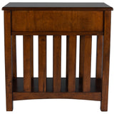 24" Dark Cherry Brown Rectangular End Table With Drawer And Shelf - Homeroots - Flyclothing LLC