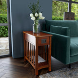 24" Light Brown Manufactured Wood Rectangular End Table With Drawer And Shelf - Homeroots