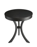 26" Black Manufactured Wood Round End Table - Homeroots