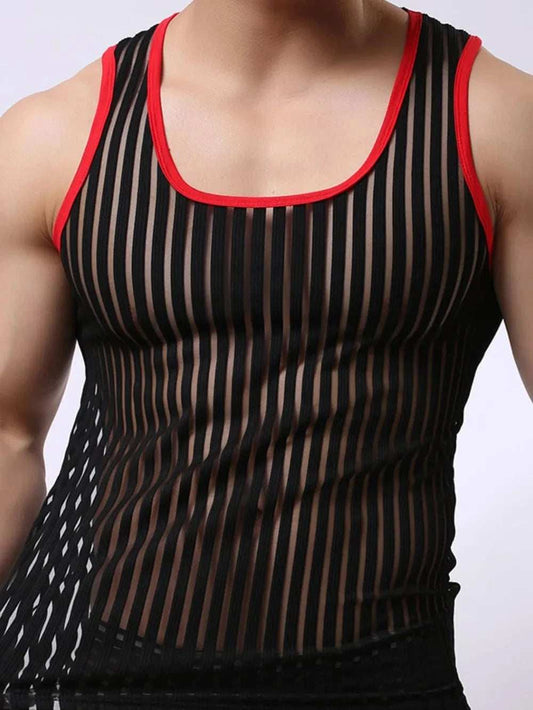 Men's Striped Round Neck Tank - Trendsi - Flyclothing LLC