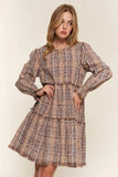 And The Why Full Size Washed Frayed Tiered Plaid Dress - Trendsi - Flyclothing LLC