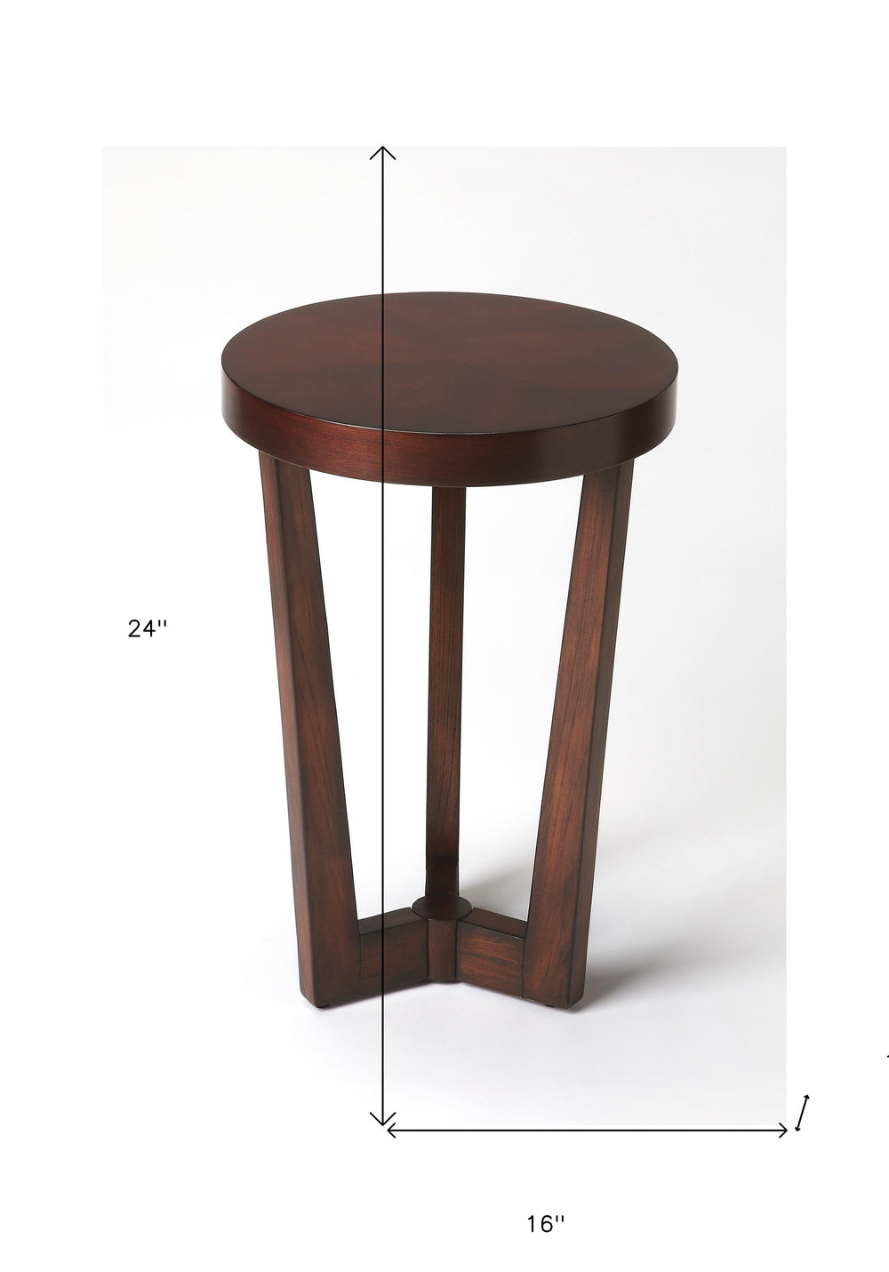 24" Cherry Manufactured Wood Round End Table - Homeroots - Flyclothing LLC