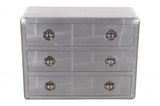 42" Silver Aluminum Three Drawer Dresser - Homeroots - Flyclothing LLC