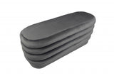 44" Gray Velvet Tufted Oval Ottoman