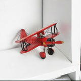 5" Red and Black Metal Hand Painted 1933 G5 Bi Plane Model Airplane