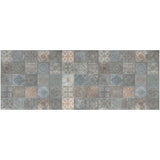 2' X 5' Brown And Gray Mosaic Tile Printed Vinyl Area Rug with UV Protection - Homeroots - Flyclothing LLC