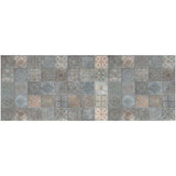 2' X 5' Brown And Gray Mosaic Tile Printed Vinyl Area Rug with UV Protection - Homeroots - Flyclothing LLC