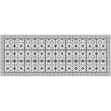 2' X 5' Dark Gray And White Tile Printed Vinyl Area Rug with UV Protection - Homeroots - Flyclothing LLC