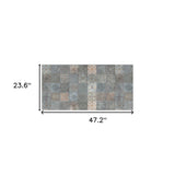 2' X 4' Brown And Gray Mosaic Tile Printed Vinyl Area Rug with UV Protection - Homeroots - Flyclothing LLC