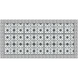 2' X 4' Dark Gray And White Tile Printed Vinyl Area Rug with UV Protection - Homeroots - Flyclothing LLC