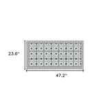 2' X 4' Dark Gray And White Tile Printed Vinyl Area Rug with UV Protection - Homeroots - Flyclothing LLC