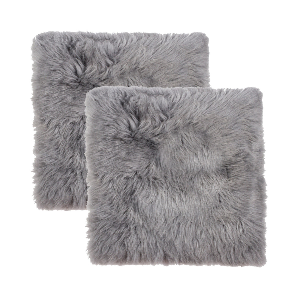 Set Of Two 17" X 17" Grey Wool Chair Pads - Homeroots - Flyclothing LLC