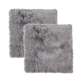 Set Of Two 17" X 17" Grey Wool Chair Pads - Homeroots - Flyclothing LLC